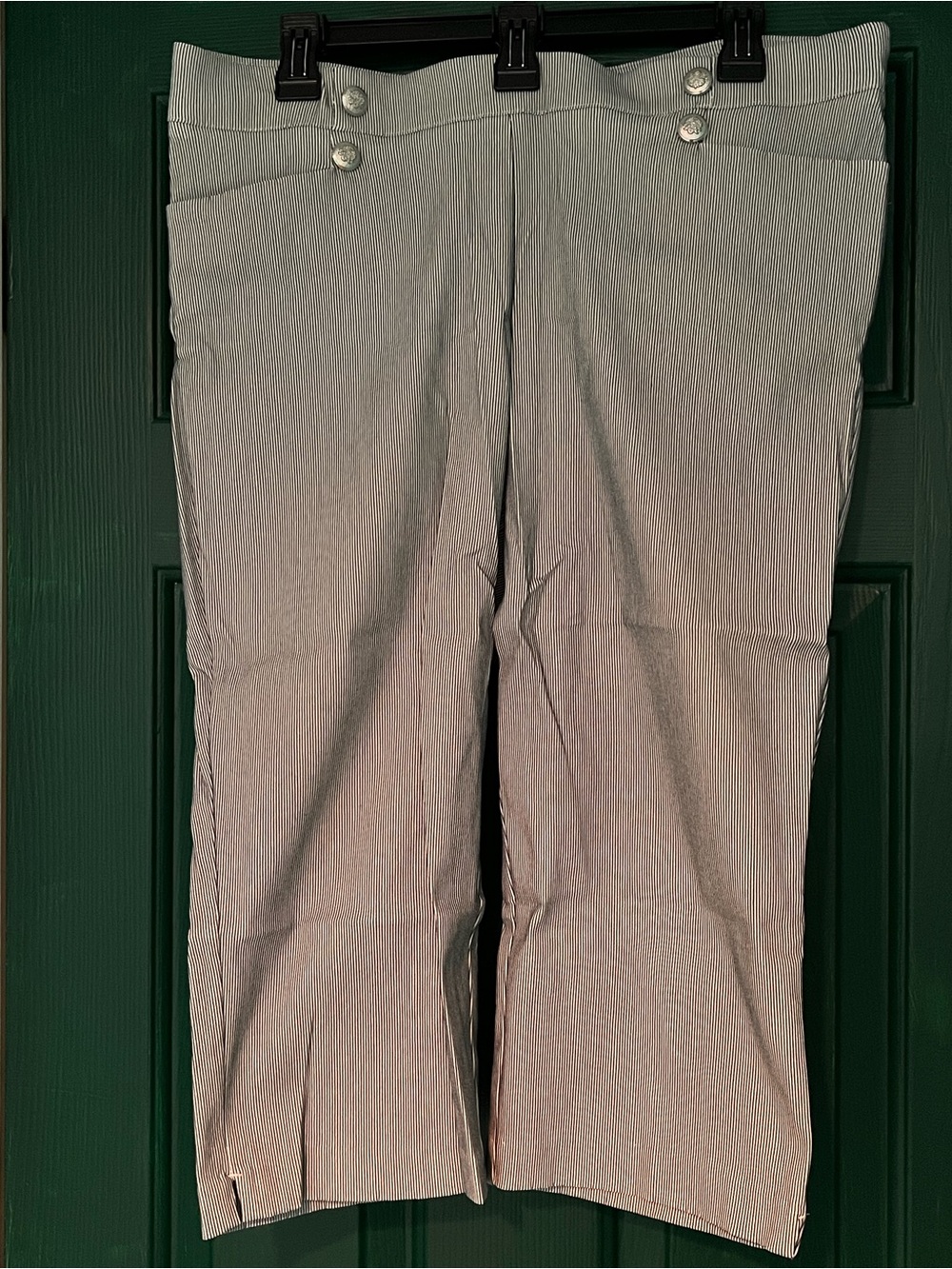 89th & Madison Beige Pinstripe Crop Pants